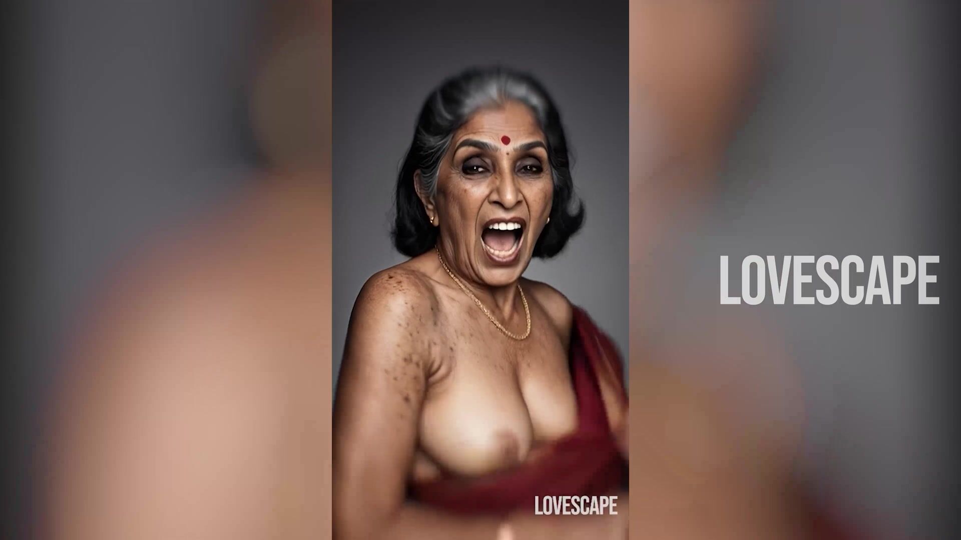 Mature Indian woman with gray hair screams while getting fucked